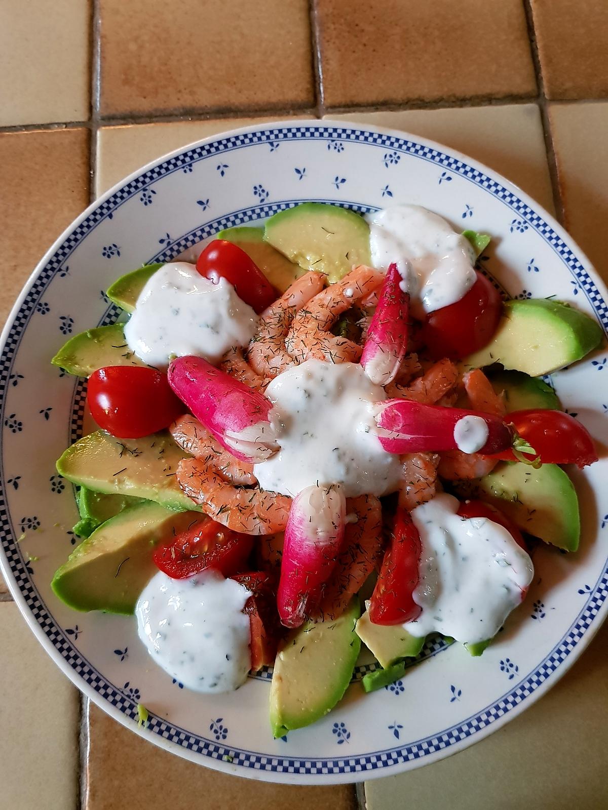 recette Avocats crevettes sauce allégée