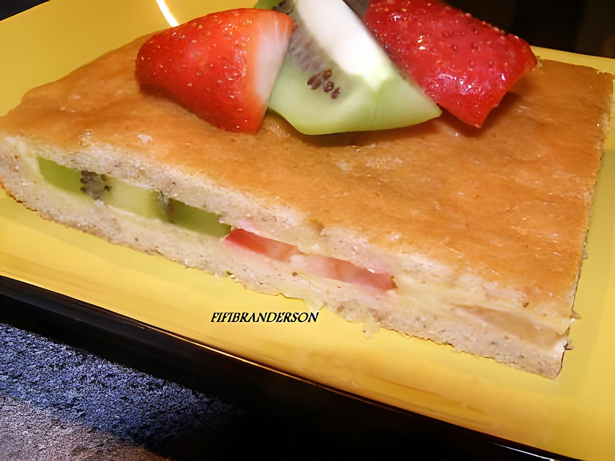 recette Gateau frais au flan et aux fruits