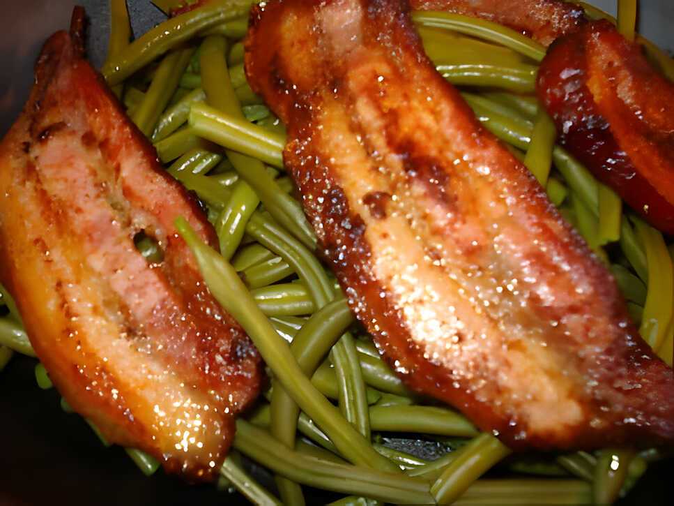recette Haricots verts avec poitrine fumée