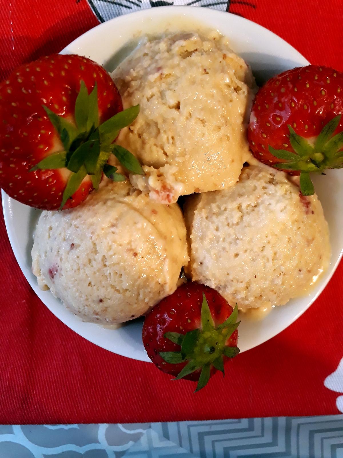 recette glace à la fraise sans sorbetière