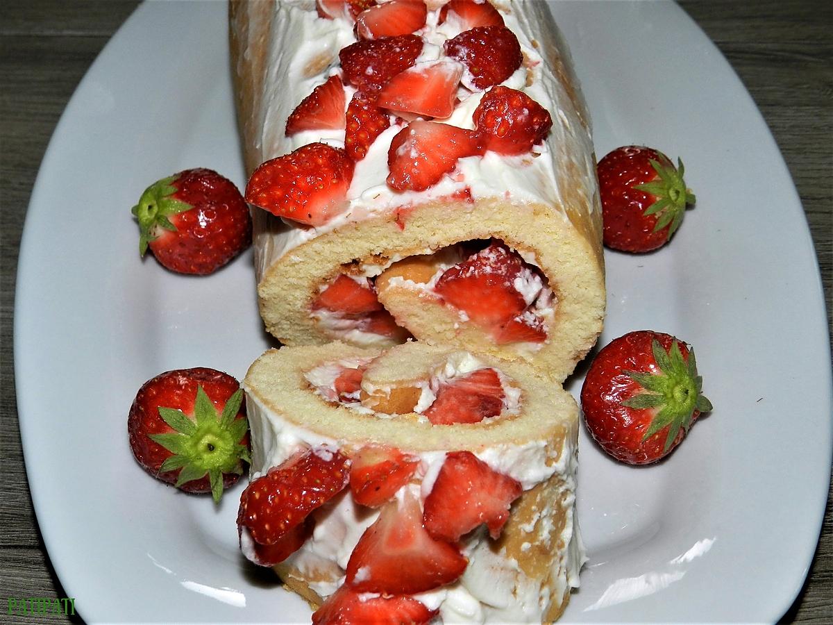 recette Roulé aux fraises et mascarpone