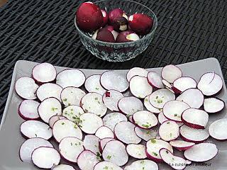 recette Carpaccio de radis violets à l'huile de noix