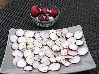 recette Carpaccio de radis violets à l'huile de noix