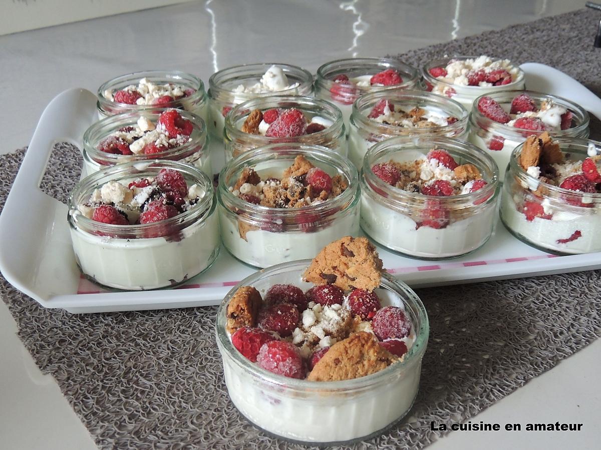 recette Verrines mascarpone framboises et biscuits