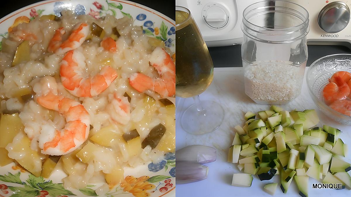 recette RISOTTO AU CHAMPAGNE ZUCCHINA E GAMBERETTI