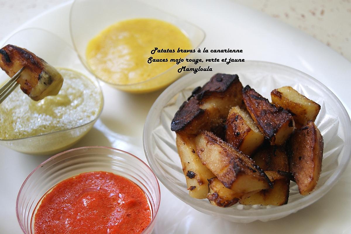 recette Patatas Bravas à la canarienne, sauces mojo.