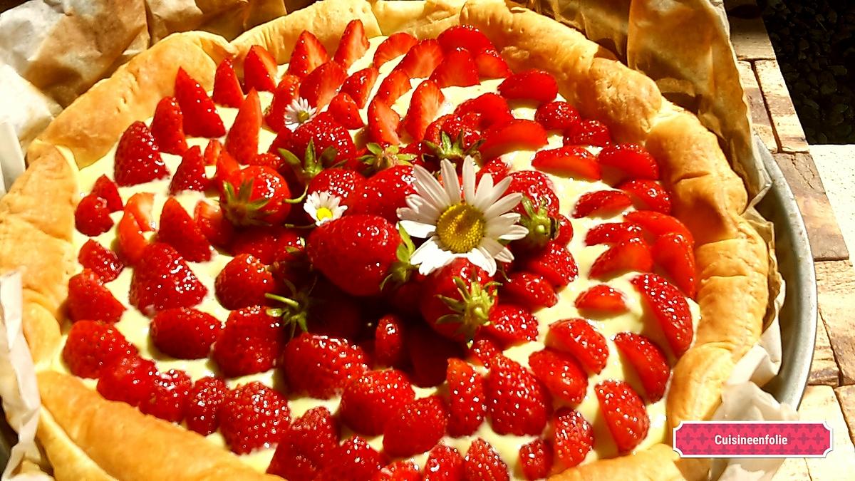 recette Tarte fraises et crème de pistache au mascarpone