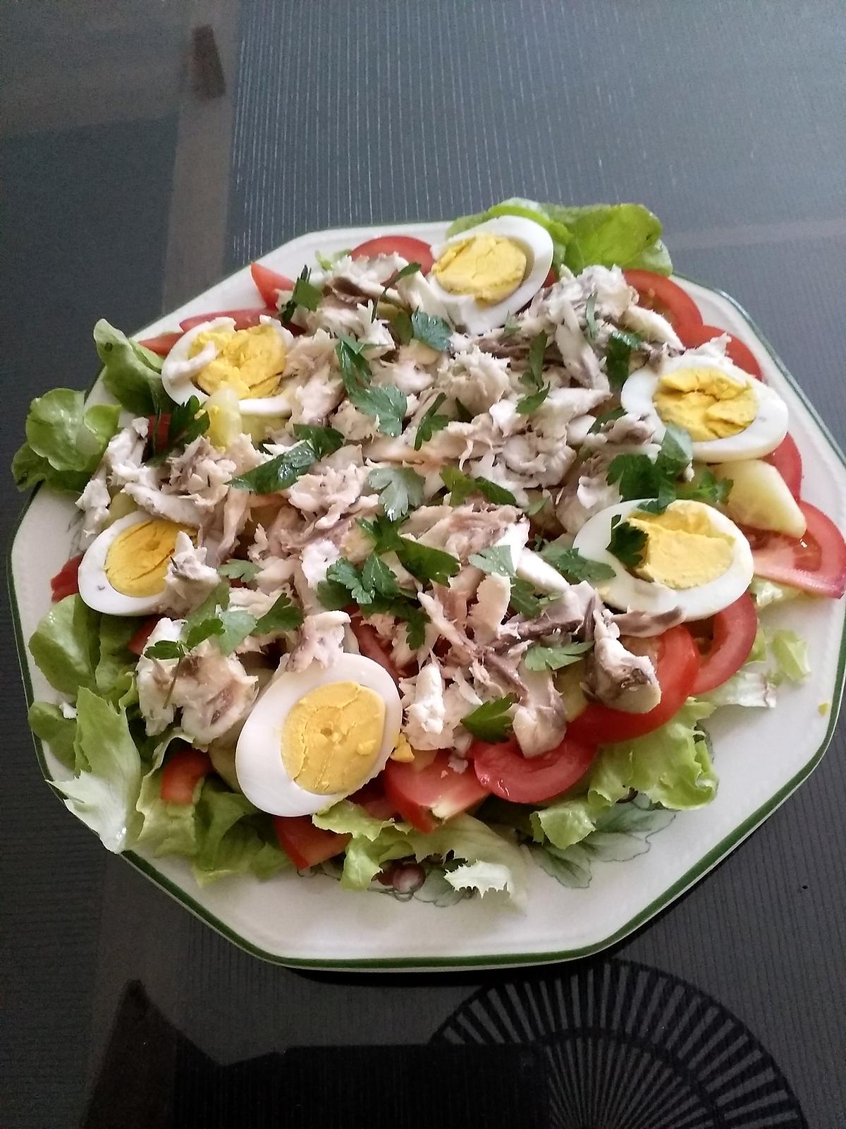 recette Salade repas à la daurade