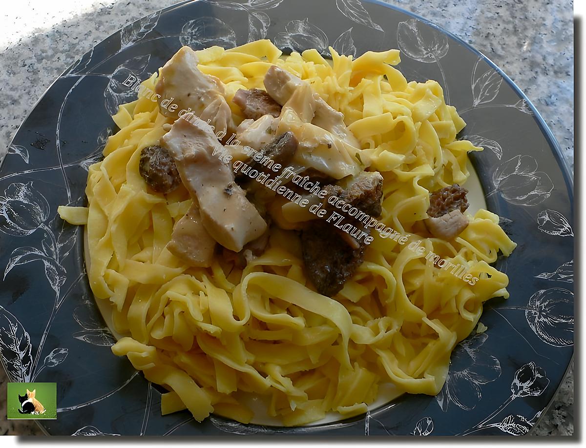 recette Blanc de dinde à la crème fraîche accompagné de morilles