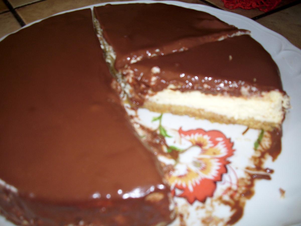 recette Cheesecake nappé au chocolat