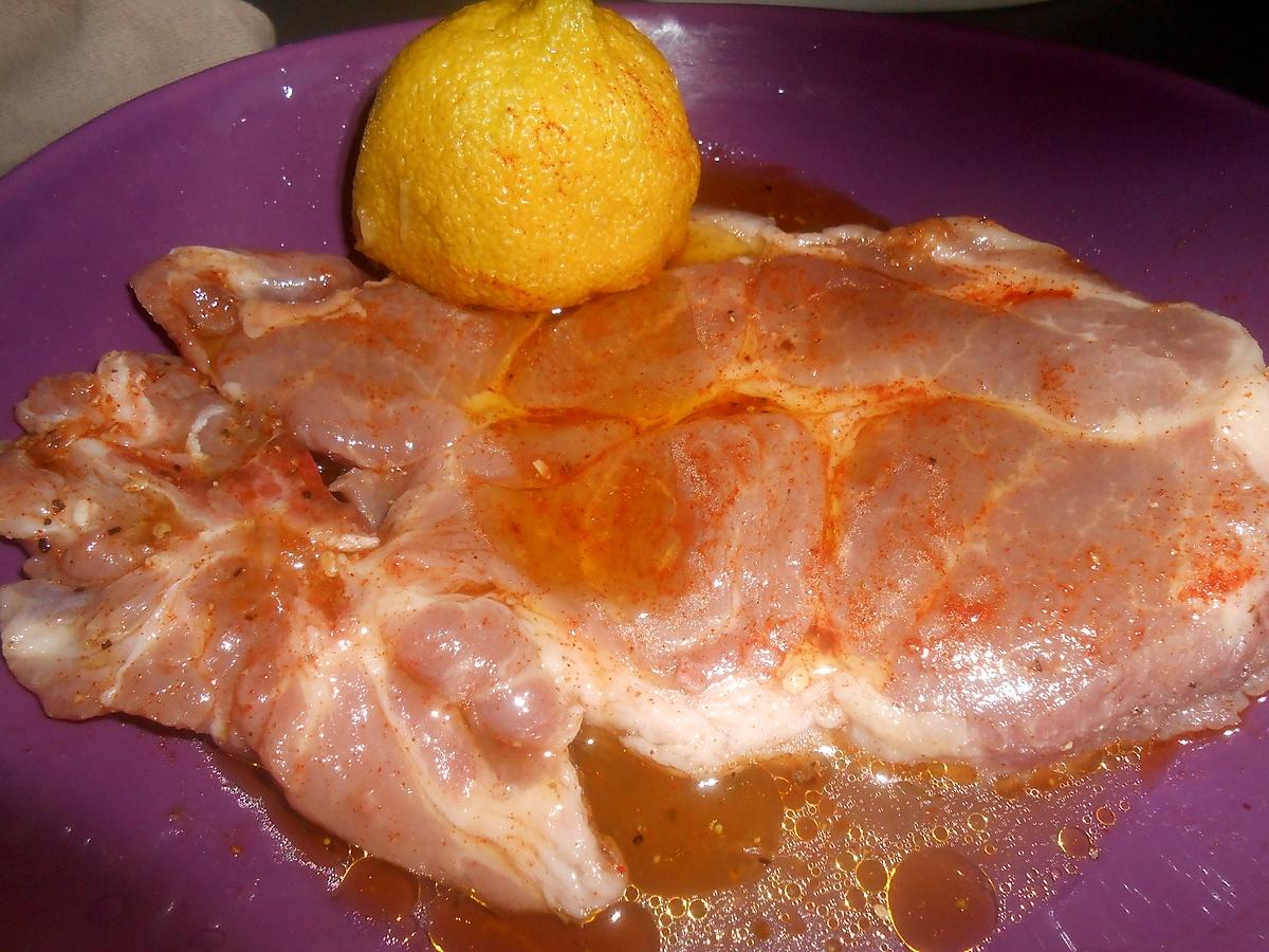 recette ECHINE DE PORC PAPRIKA CITRON