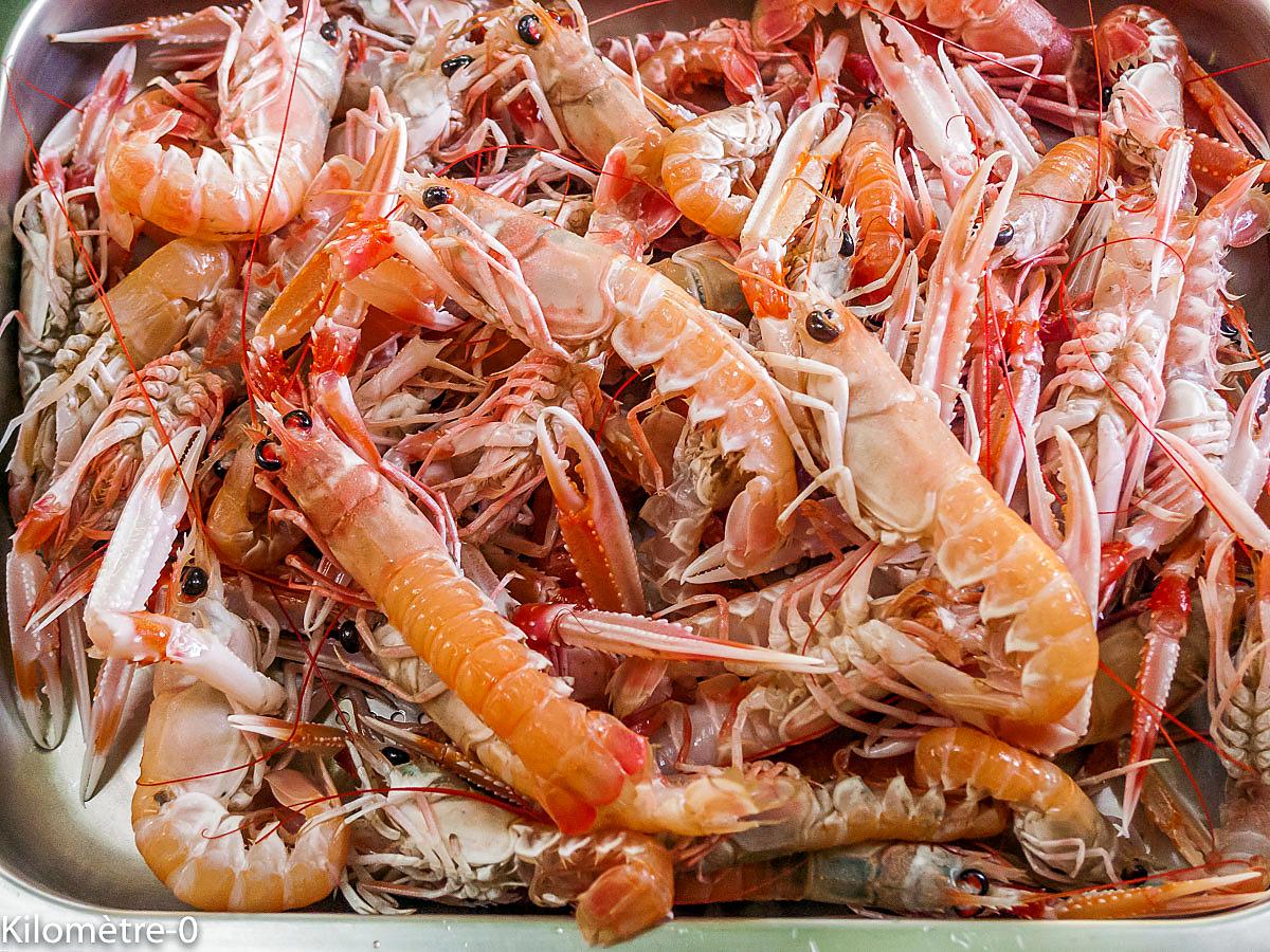 recette Salade de pommes de terre aux légumes et langoustines