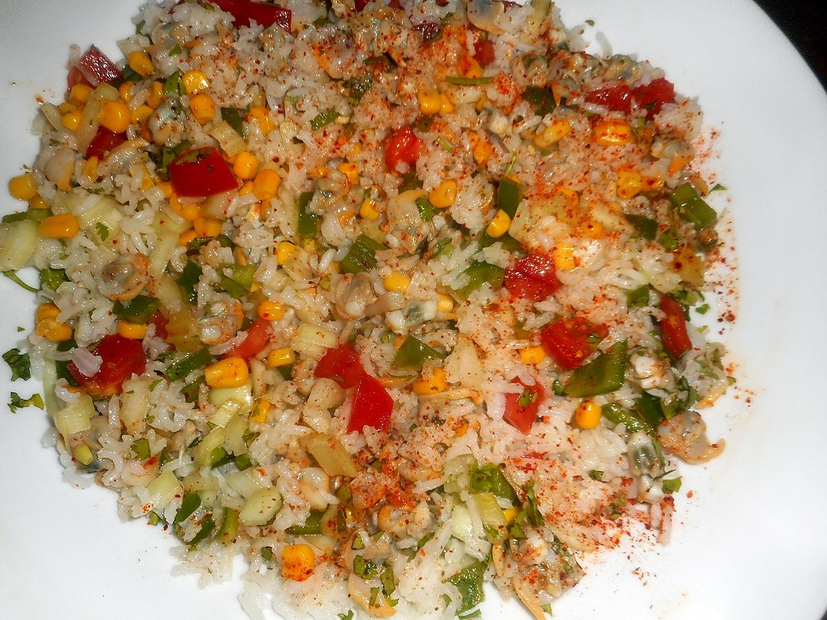 recette Salade de riz aux coques