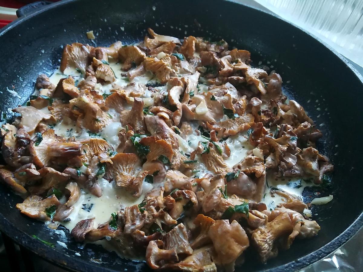 recette Poêlé de girolles sautées a la crème