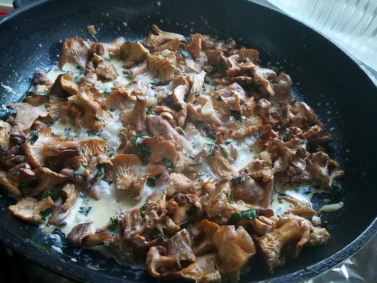 recette Poêlé de girolles sautées a la crème