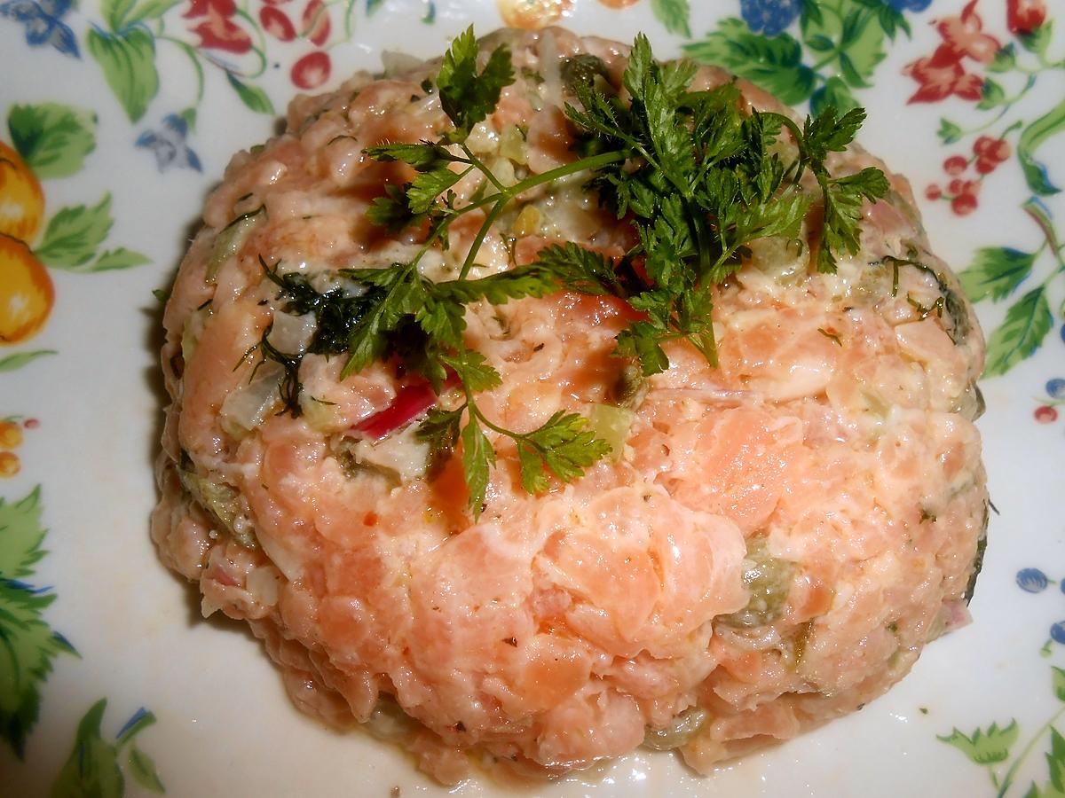 recette TARTARE AUX DEUX SAUMONS