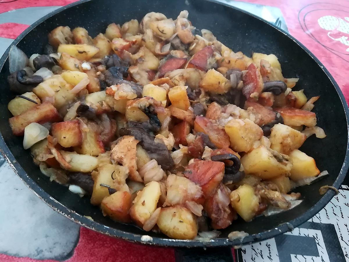 recette Poêlée de pommes de terre sautés aux cèpes