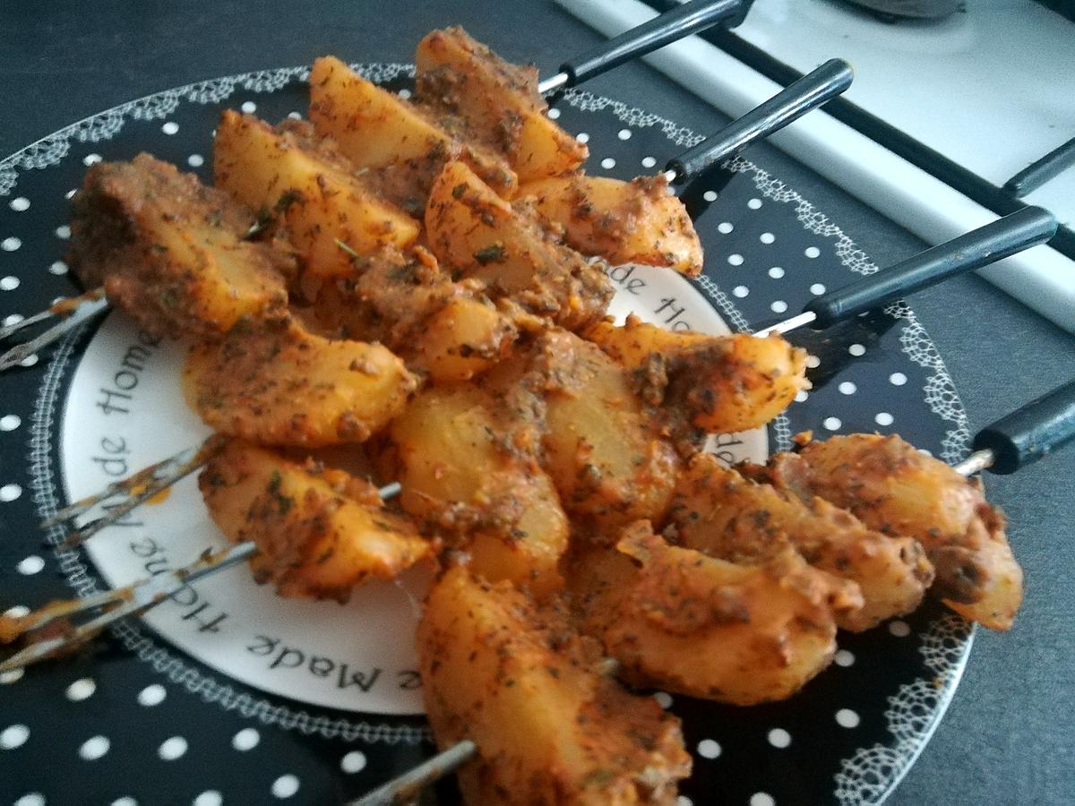 recette Pommes de terres en brochettes