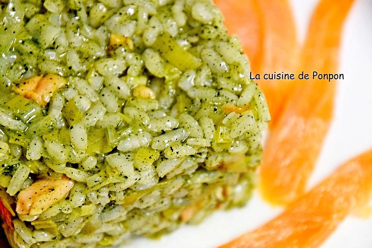 recette Risotto à la spiruline et saumon fumé