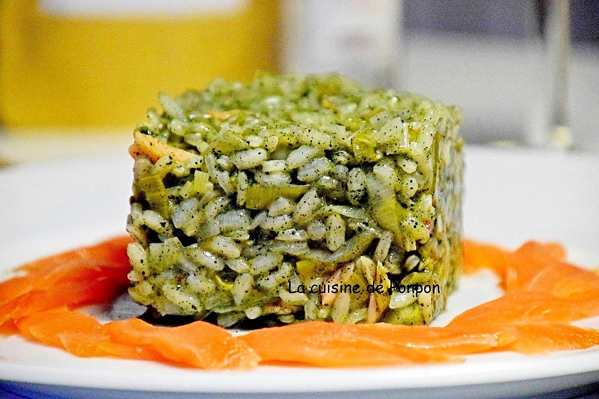 recette Risotto à la spiruline et saumon fumé