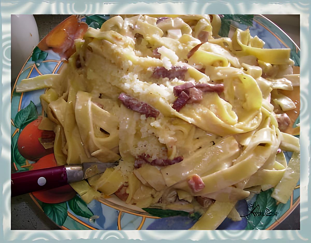 recette tagliatelles à la carbonara de canard