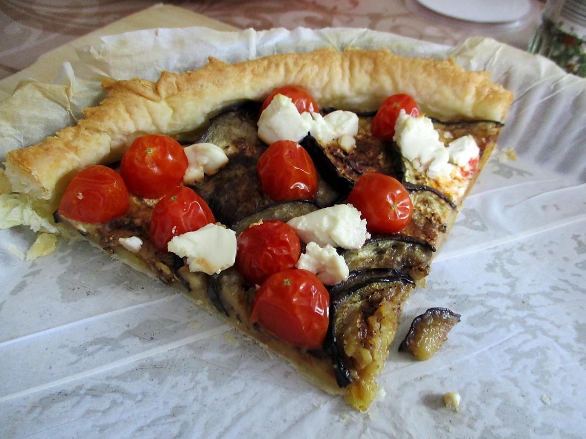 recette Tarte aubergines, tomates cerises