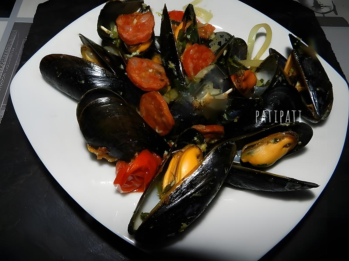 recette Moules aux tomates et chorizo