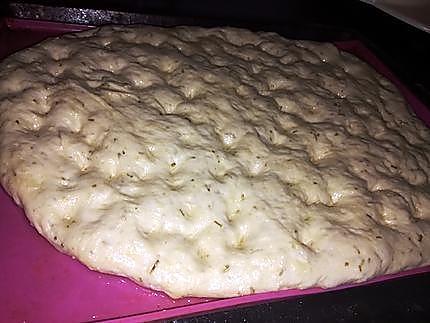 recette Focaccia pizza a l'oignon et aux poivrons