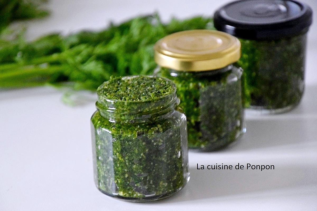 recette Pesto aux fanes de carottes