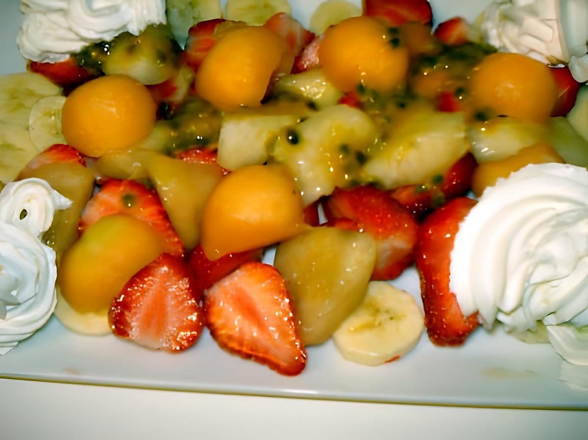 recette Salade de fruits avec chantilly