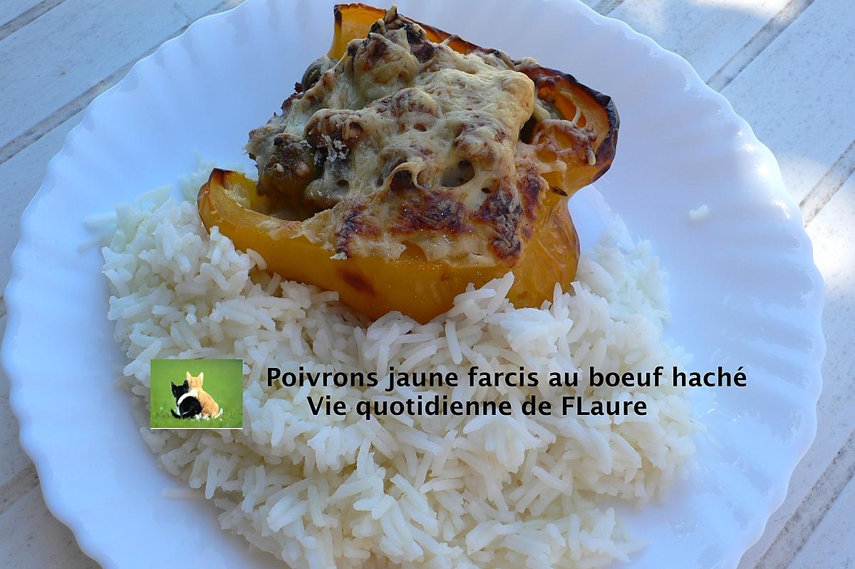 recette Poivrons jaune farcis au bœuf haché