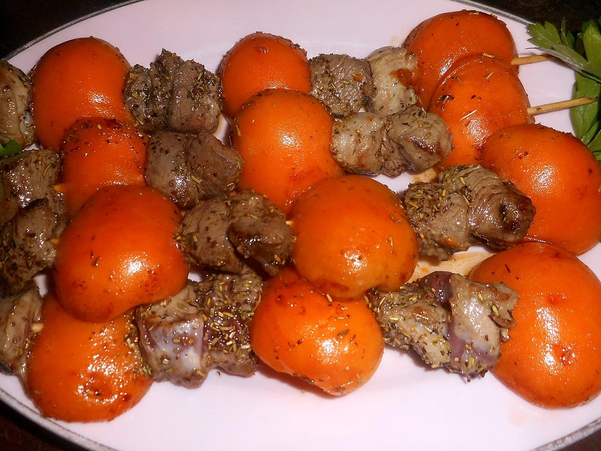 recette Brochettes de canard aux abricots