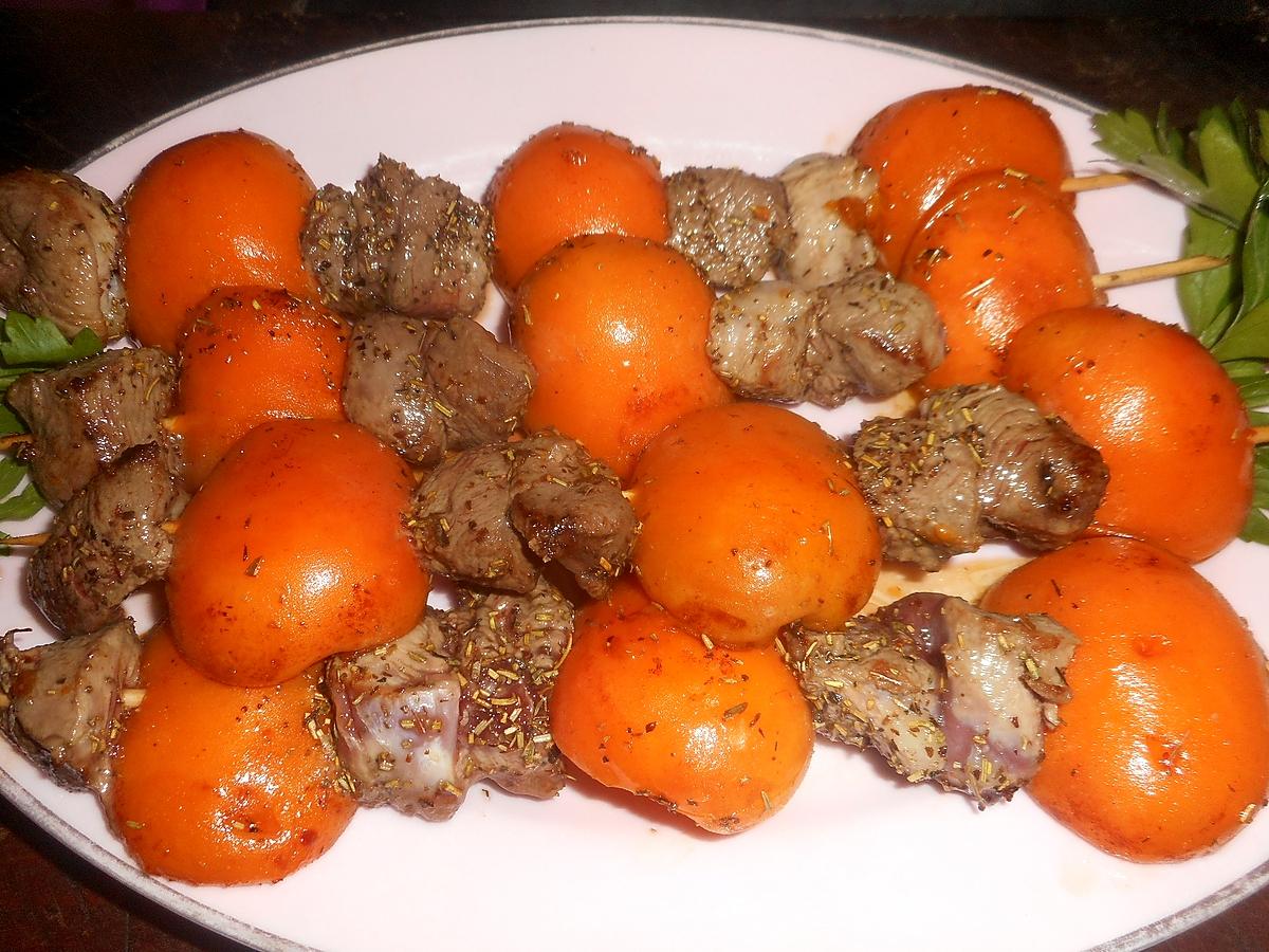 recette Brochettes de canard aux abricots