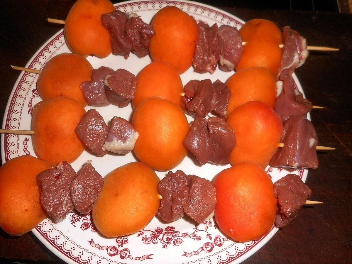 recette Brochettes de canard aux abricots