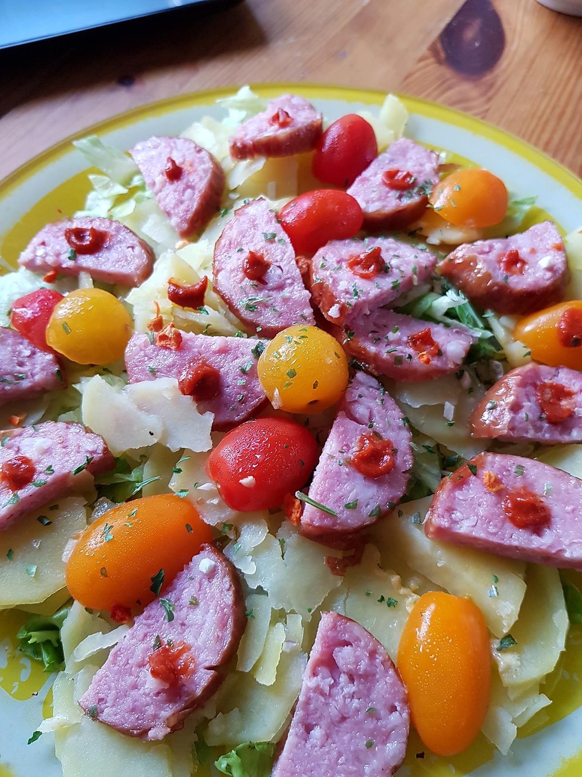 recette Salade mi tiède à la saucisse de morteau