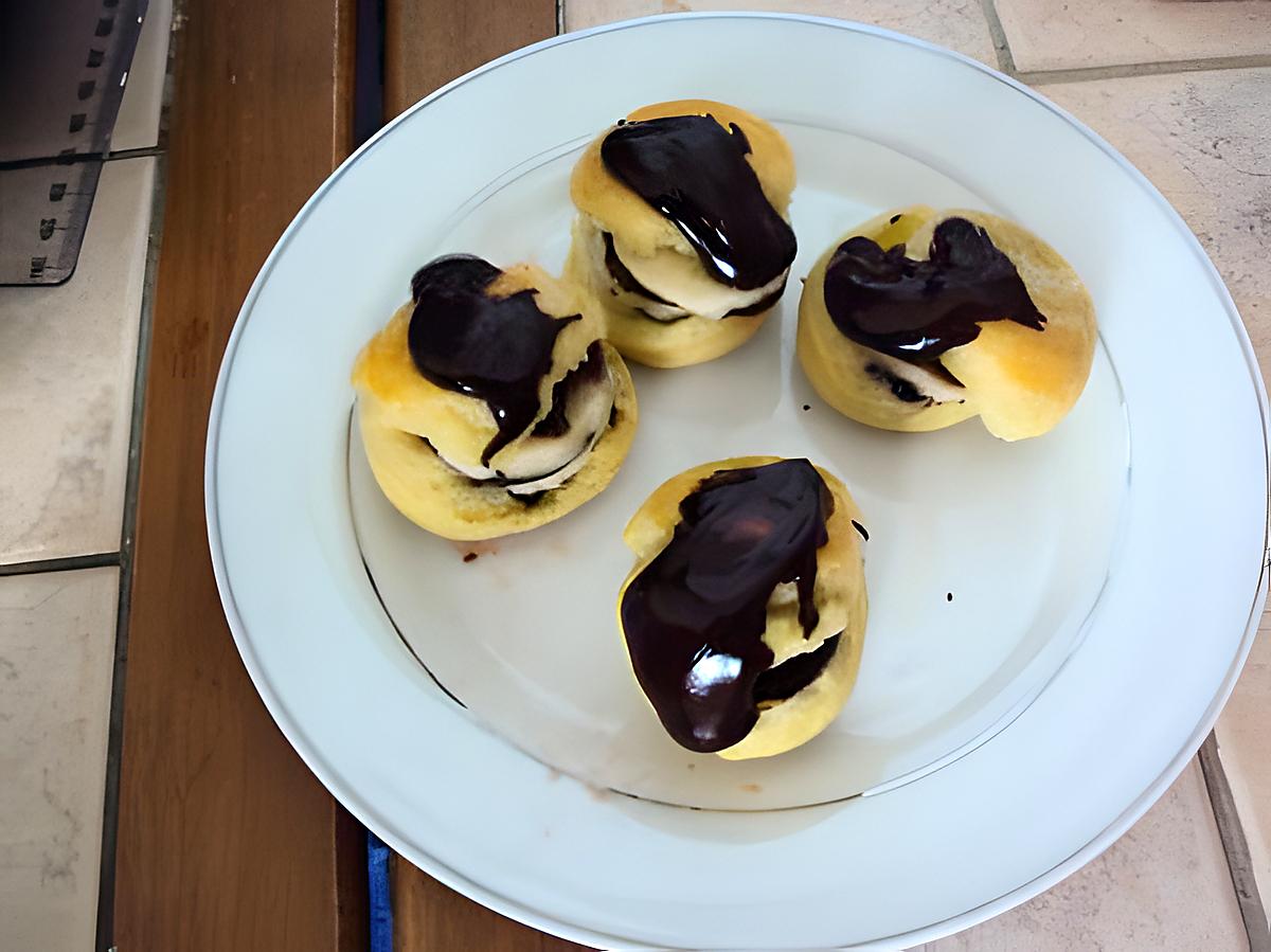 recette Choux farci banane sauce chocolat