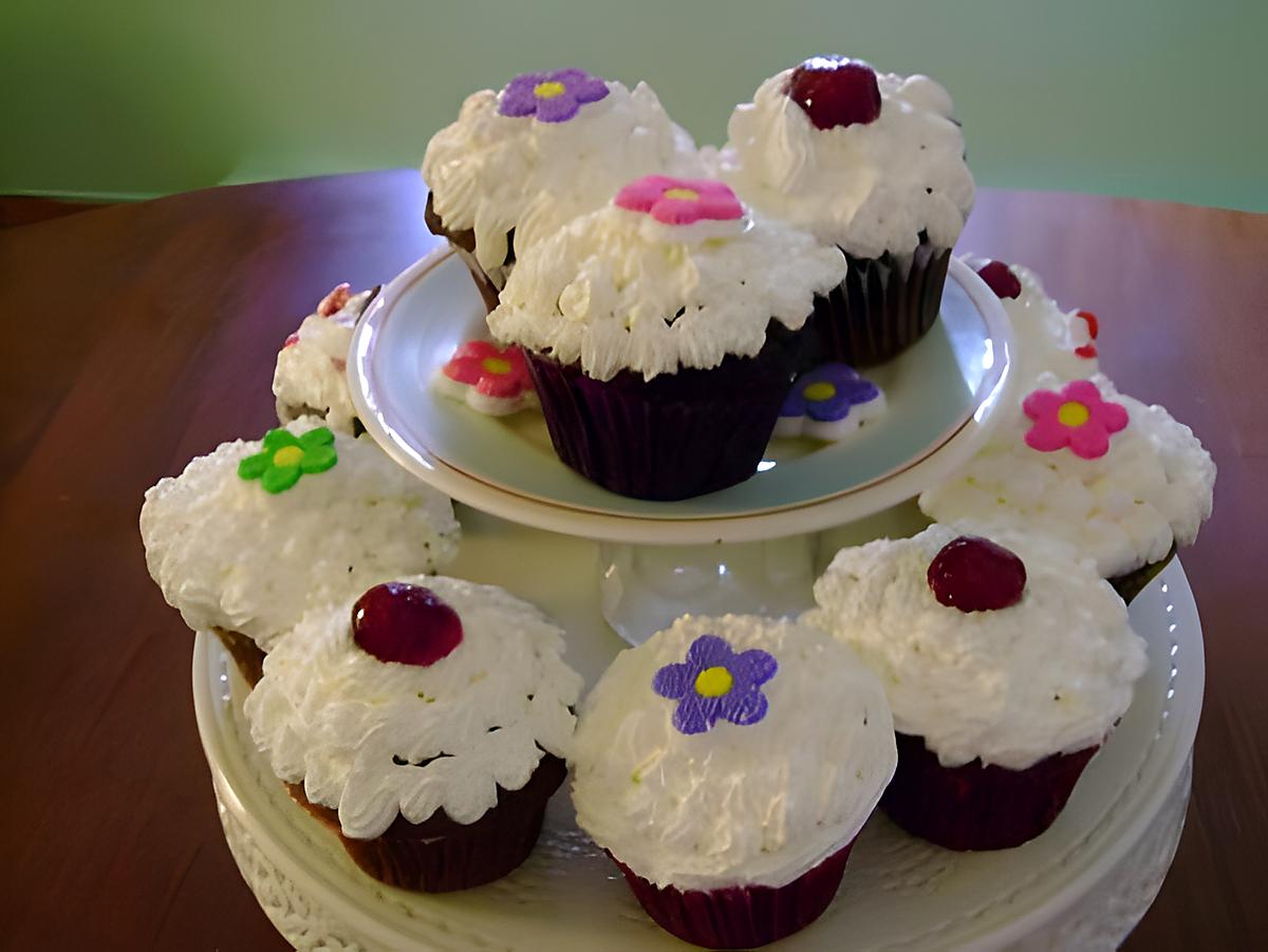 recette Cup cake de fantaisie au chocolat et au forêt noire