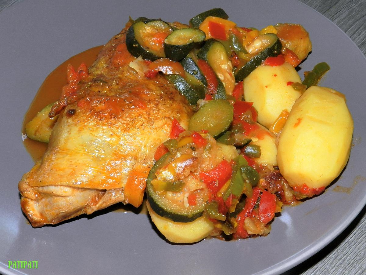 recette Cuisse de poulet cuite dans ses légumes