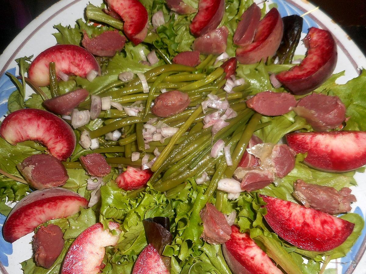 recette Salade au magret de canard aux peches de vigne