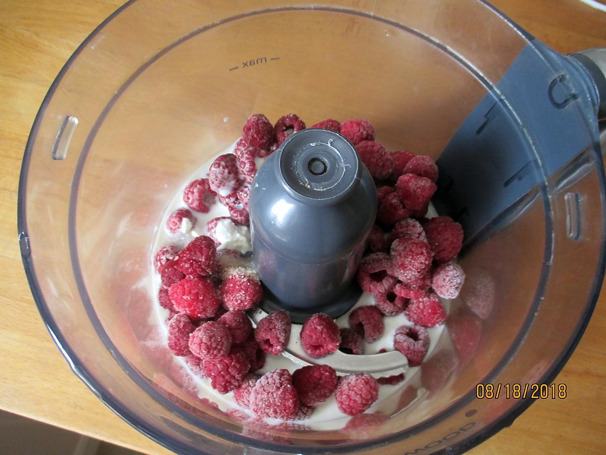 recette glace framboises rapide