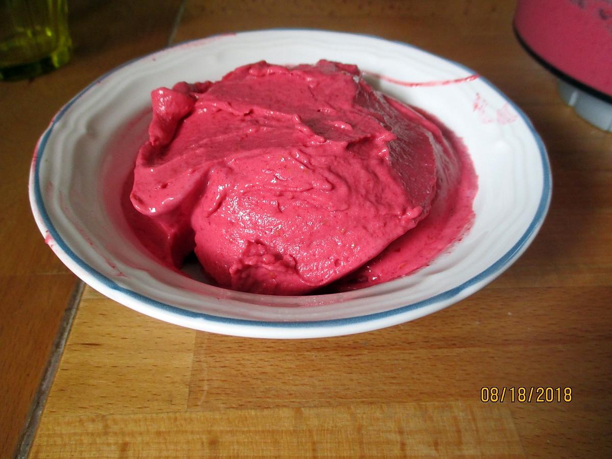 recette glace framboises rapide