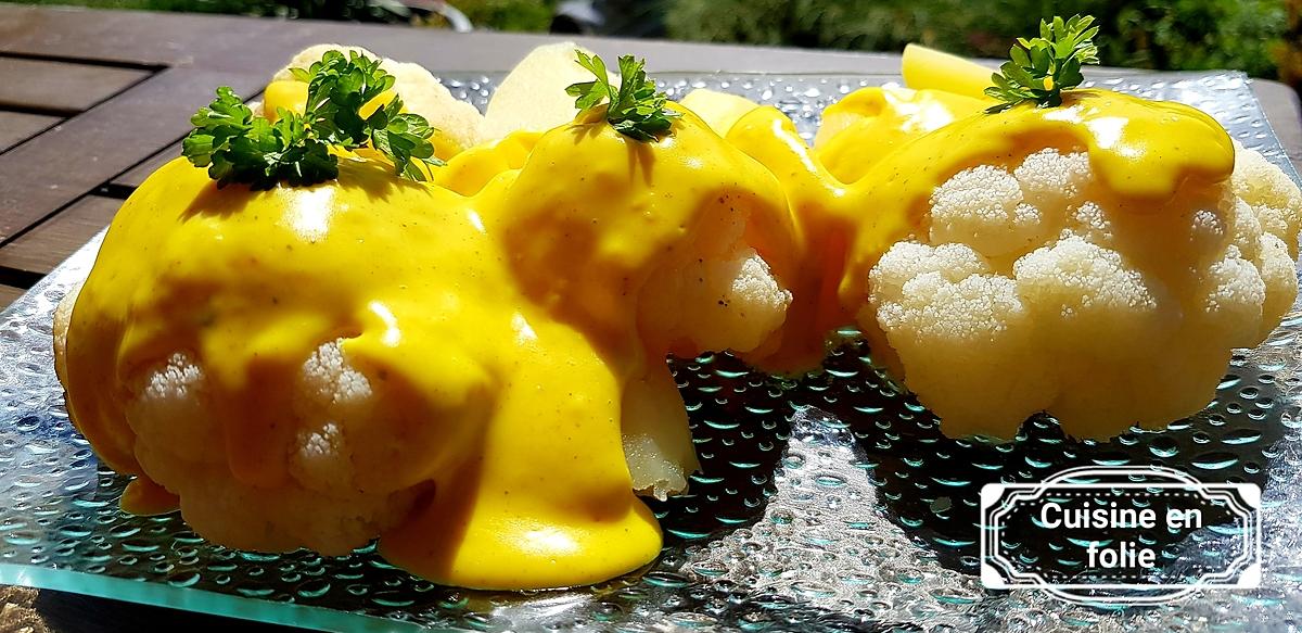 recette Choux fleur et béchamel au curry et curcuma