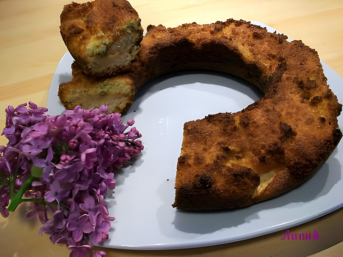 recette gâteau- pomme-crème de marron et son dessus à la noix de coco