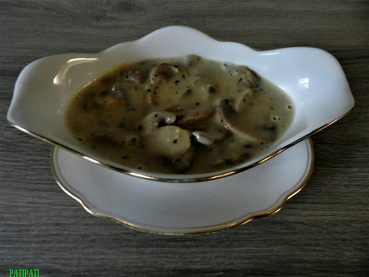 recette Sauce aux champignons crème