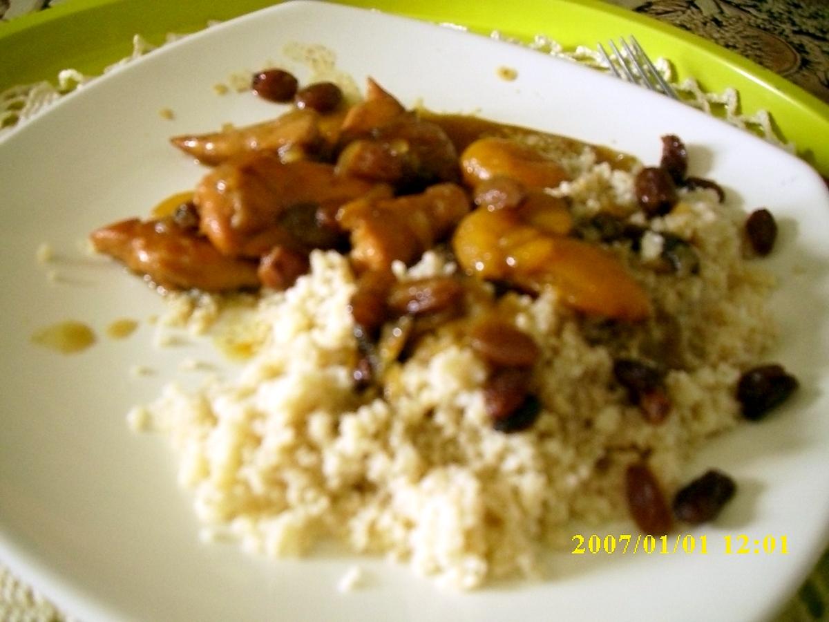 recette Tajine de poulet aux abricots et raisins secs