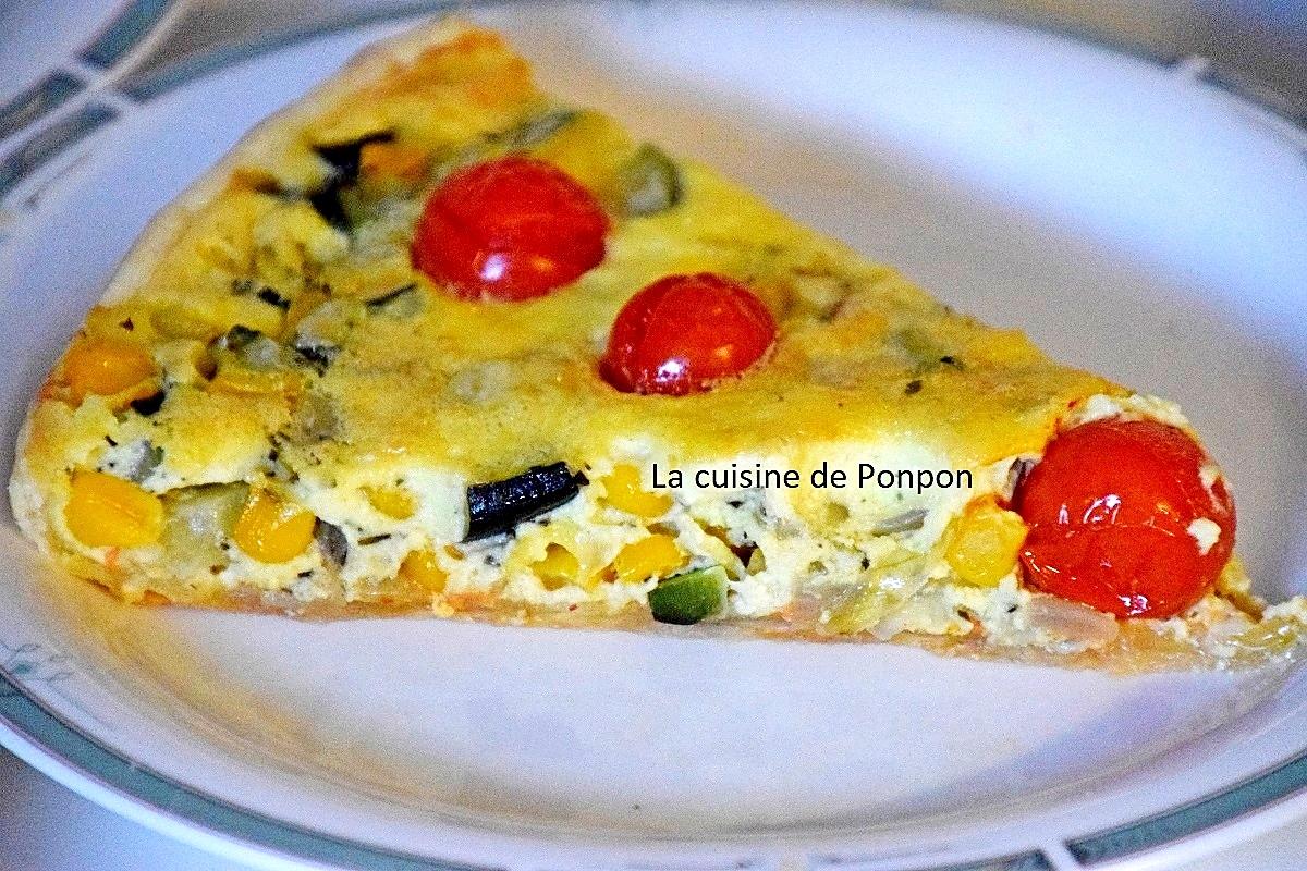 recette Tarte au maïs, courgette et tomates cerises