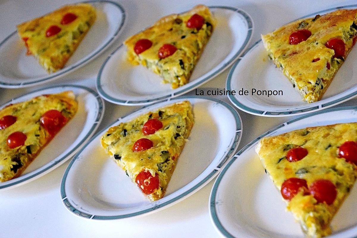 recette Tarte au maïs, courgette et tomates cerises