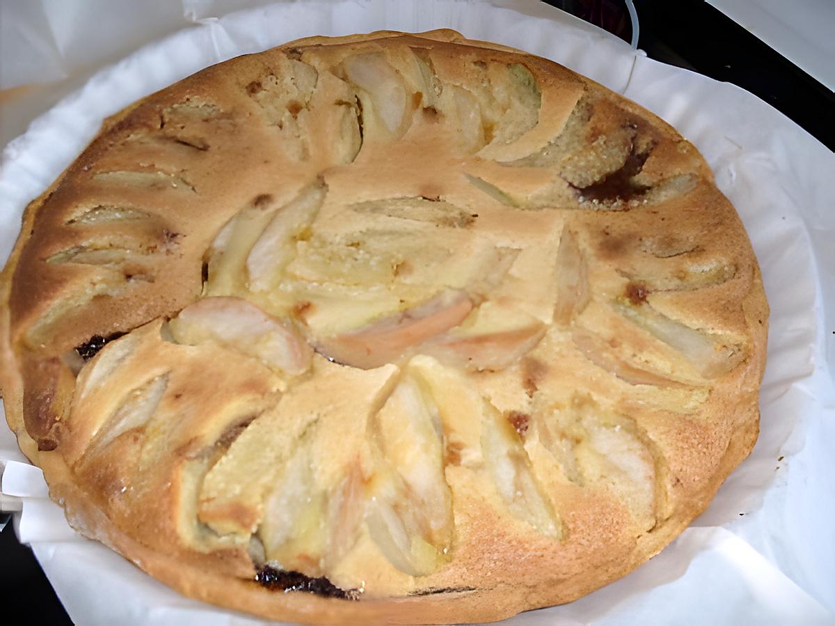 recette Tarte à la poire ,aux amandes et au nutella