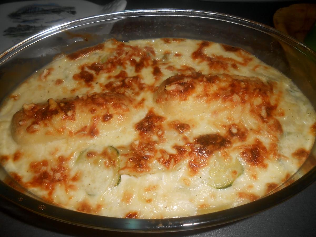 recette GRATIN DE POMME DE TERRE COURGETTE ET QUENELLES