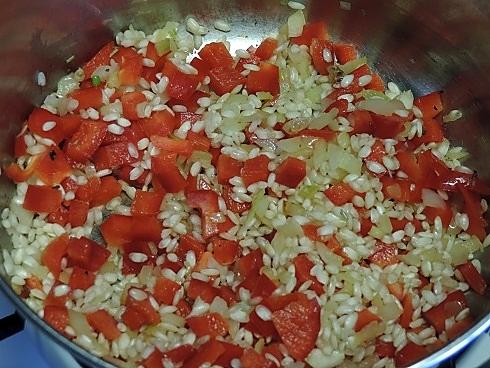 recette Filet de saumon mariné et son risotto au poivron rouge